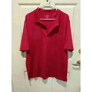 Grand Slam Polo Mens XL Red Golf 1/4 Button Collared Shirt